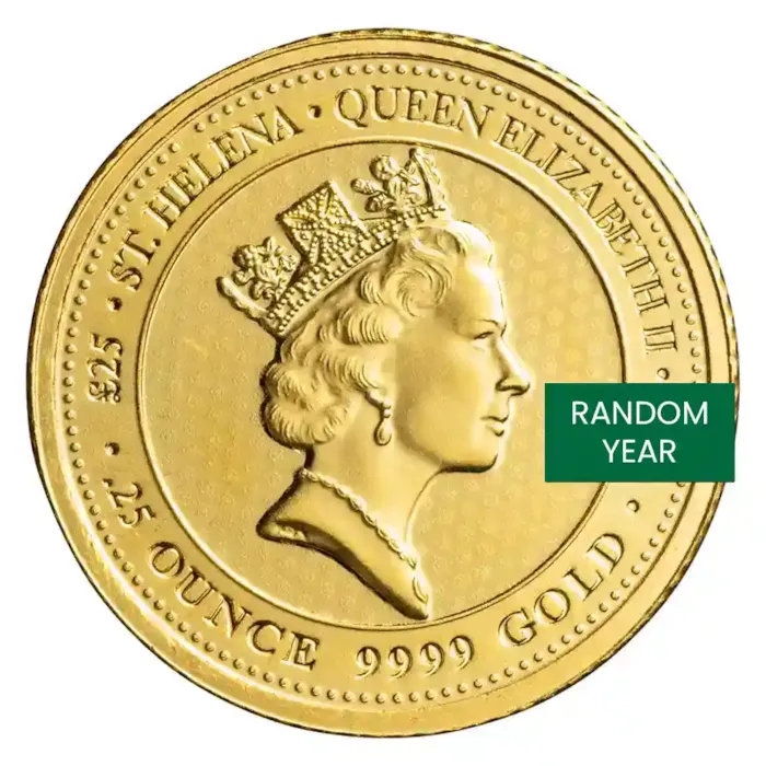 St. Helena 1/4 oz Gold £25 Spade Guinea BU - Random Year | Bullion.com