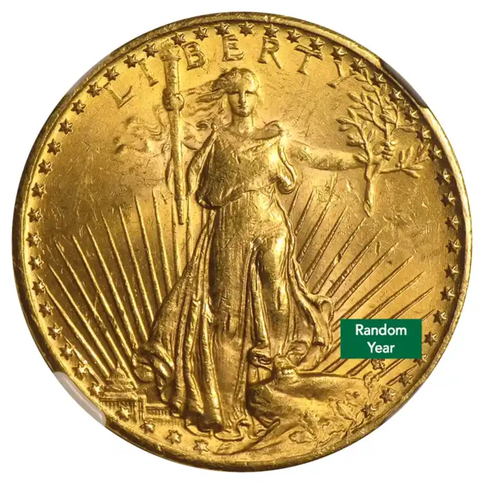 $20 St Gaudens Gold Double Eagle MS-63 NGC - Random Year | Bullion.com
