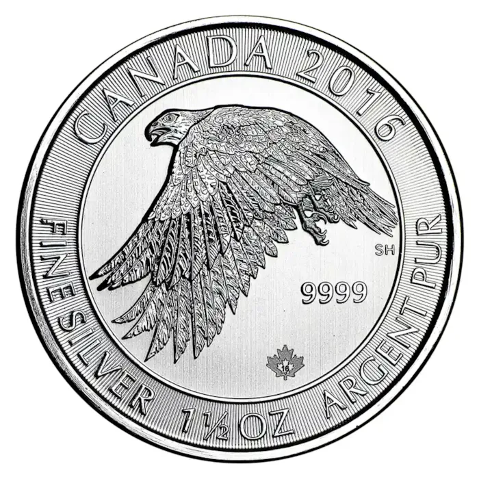 2016 Canada 1.5 Oz Silver $8 White Falcon (BU) | Bullion.com