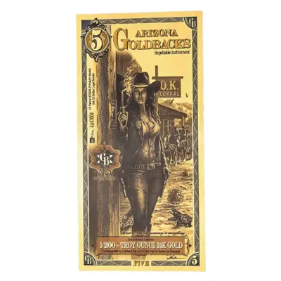 5 Arizona Goldback – 24k Aurum Gold Foil Note
