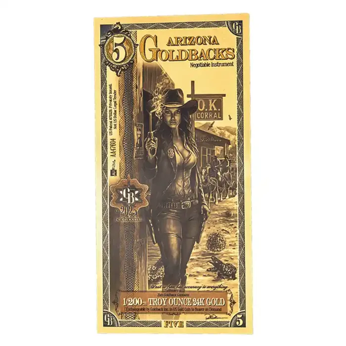 5 Arizona Goldback – 24k Aurum Gold Foil Note | Bullion.com