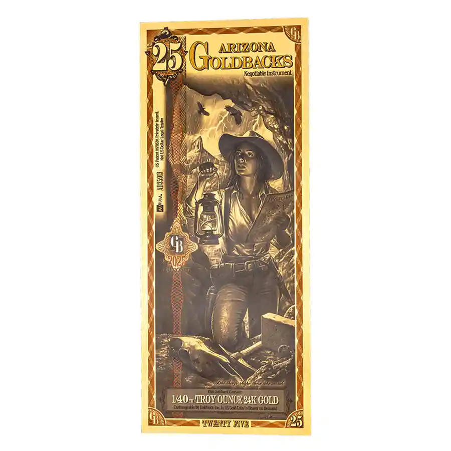 25 Arizona Goldback – 24k Aurum Gold Foil Note | Bullion.com