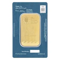 50 gram Gold The Royal Mint Britannia Bar w/ Assay (New Design)