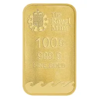 100 gram Gold The Royal Mint Britannia Bar w/ Assay (New Design)