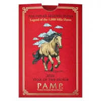 2026 1 oz Gold Bar - PAMP Suisse Year of the Horse w/ Assay