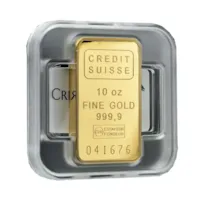10 oz Gold Credit Suisse Bar w/ New Assay Card