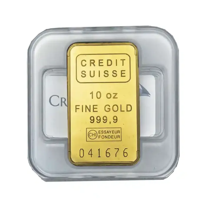 10 oz Gold Credit Suisse Bar w/ New Assay Card | Bullion.com