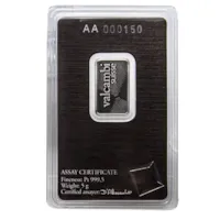 5 gram Platinum Valcambi Bar w/ Assay