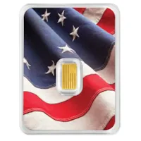 1 gram Gold Bar - American Betsy Ross Flag & Liberty Bell Design