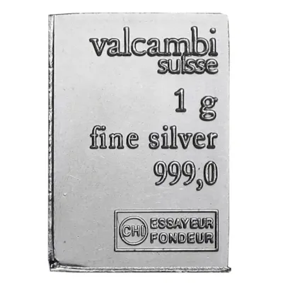 1 gram Silver Bar - Valcambi