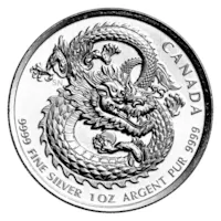 2020 Canada 1 oz Silver Coin $5 Lucky Dragon High Relief BU
