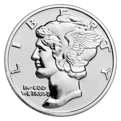 1 oz Silver Mercury Dime Round