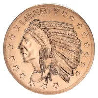1 oz Copper Round - Incuse Indian