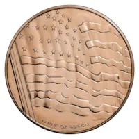 1 oz Copper Round - Patriotic American Flag and Vintage Eagle
