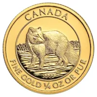 2014 Canada 1/4 oz Gold Arctic Fox BU