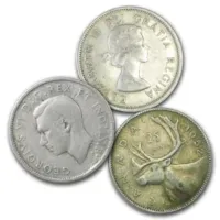 Canada 80% Silver Coins - $1 Face Value Halves, Quarters & Dimes