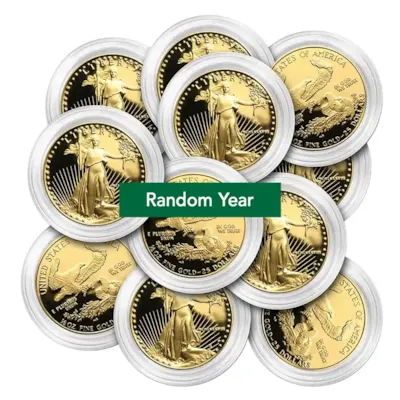 1/2 oz Proof American Gold Eagle Coin - Random Year (Capsule)
