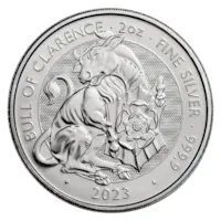 2023 GB 2 oz Silver Royal Tudor Beasts The Bull of Clarence