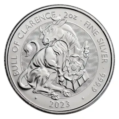 2023 GB 2 oz Silver Royal Tudor Beasts The Bull of Clarence