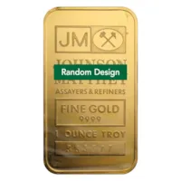 1 oz Gold Bar - Johnson Matthey (Vintage, Random Design)